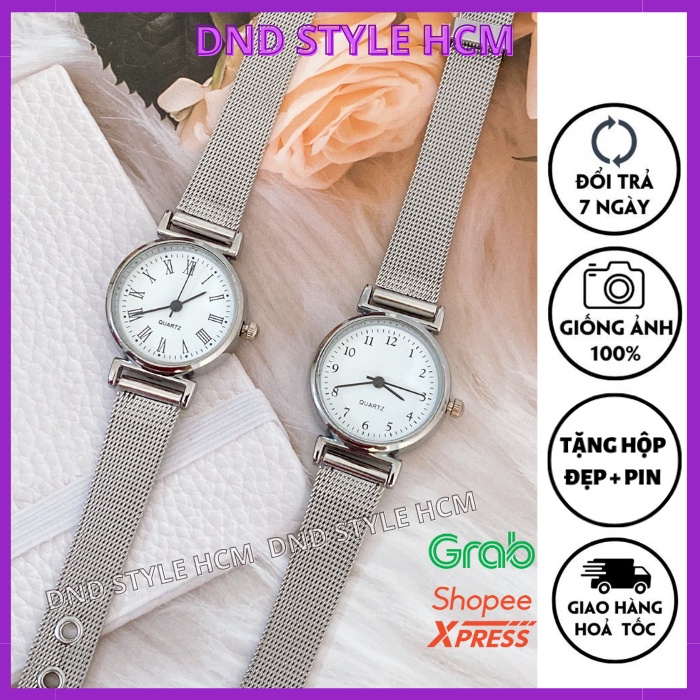 Đồng hồ nữ dây kim loại M36, đồng hồ đeo tay nữ đẹp dây lưới nhuyễn thời