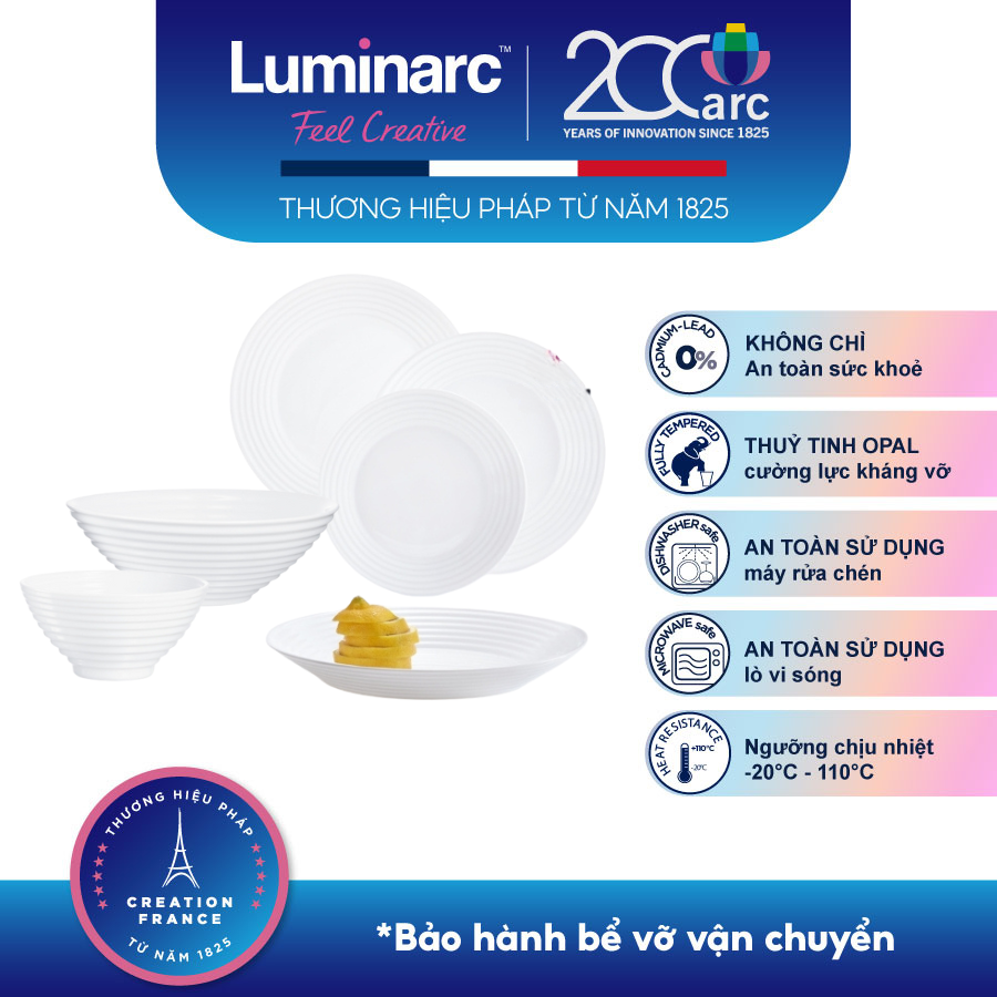 Bộ Bàn Ăn Thuỷ Tinh Cường Lực Luminarc Harena 12 món - LUHA12M
