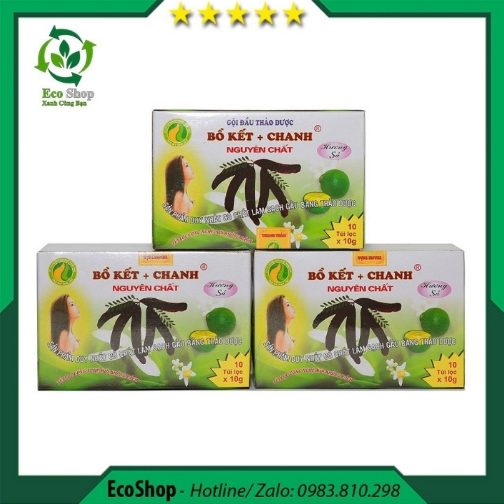 Thảo dược Gội đầu túi lọc Bồ kết + Chanh nguyên chất Thanh Thảo (1 hộp 10 gói) (hương sả)