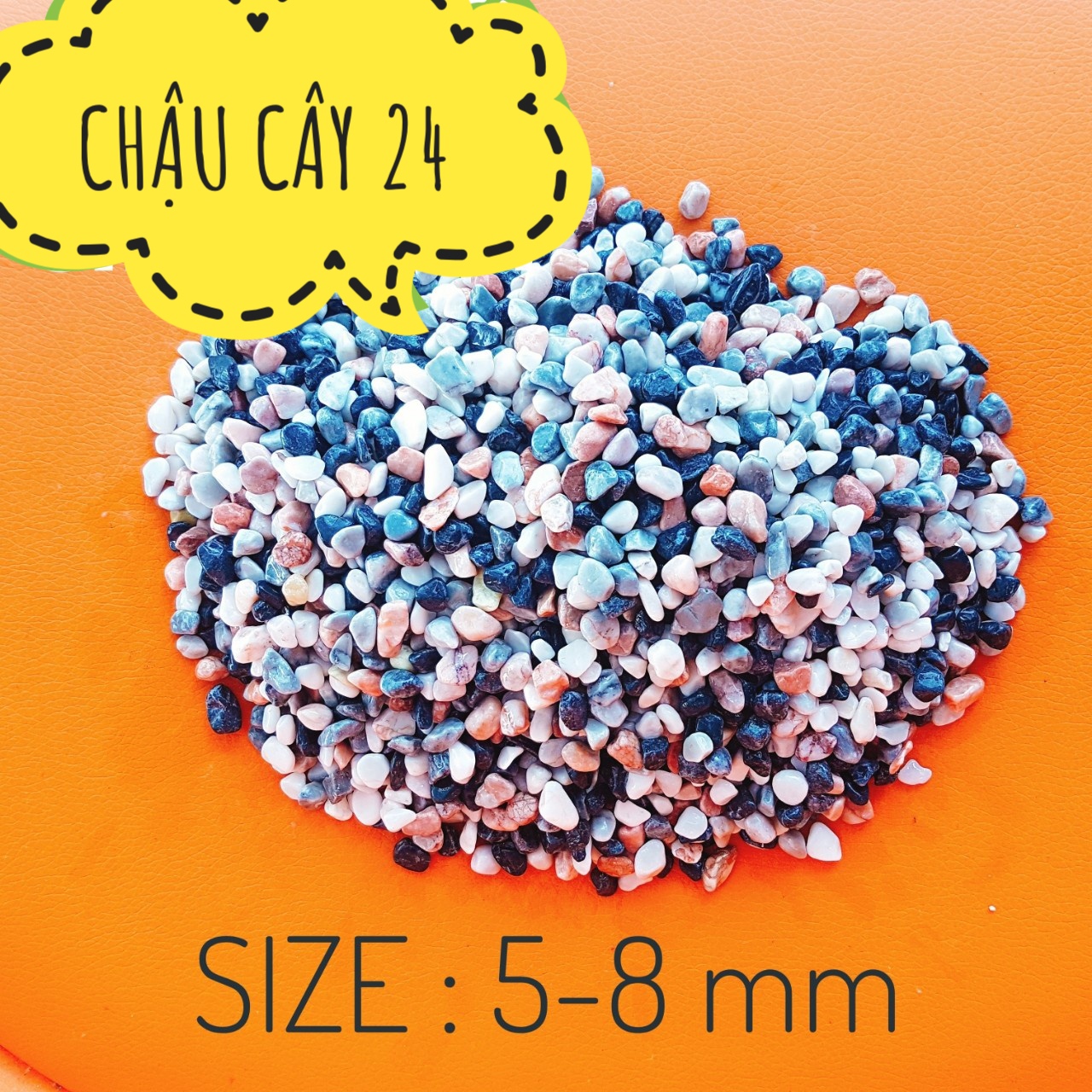 Sỏi trang trí hồ cá thủy sinh, chậu cây, terrarium, sen đá loại 1 KG ba màu size 3-5 mm