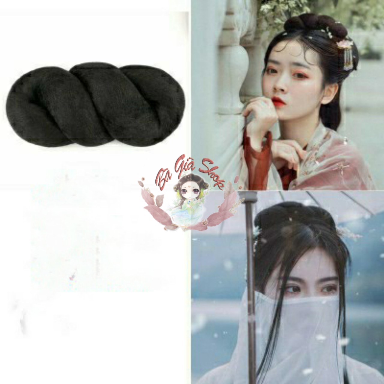 Búi tóc cổ trang búi xoắn 15cm