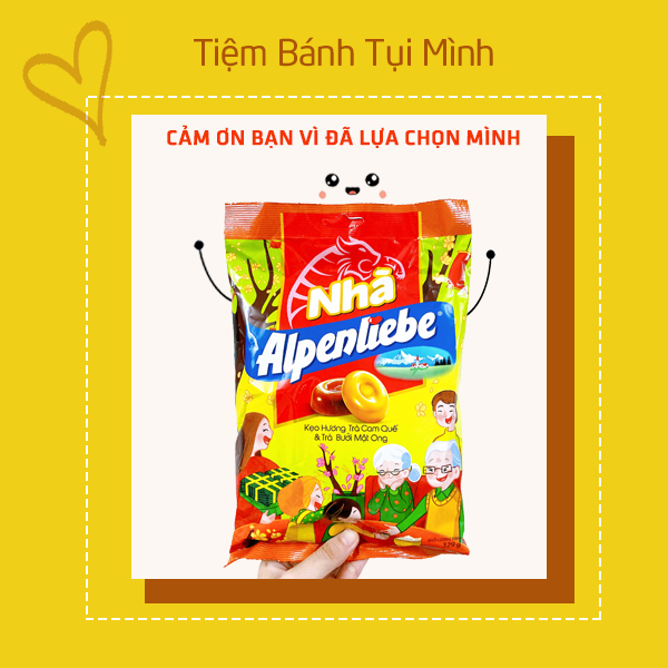 Kẹo Alpenliebe Trà Cam Quế & Trà Bưởi Mật Ong phiên bản Nhà ngày Tết (329 gram)