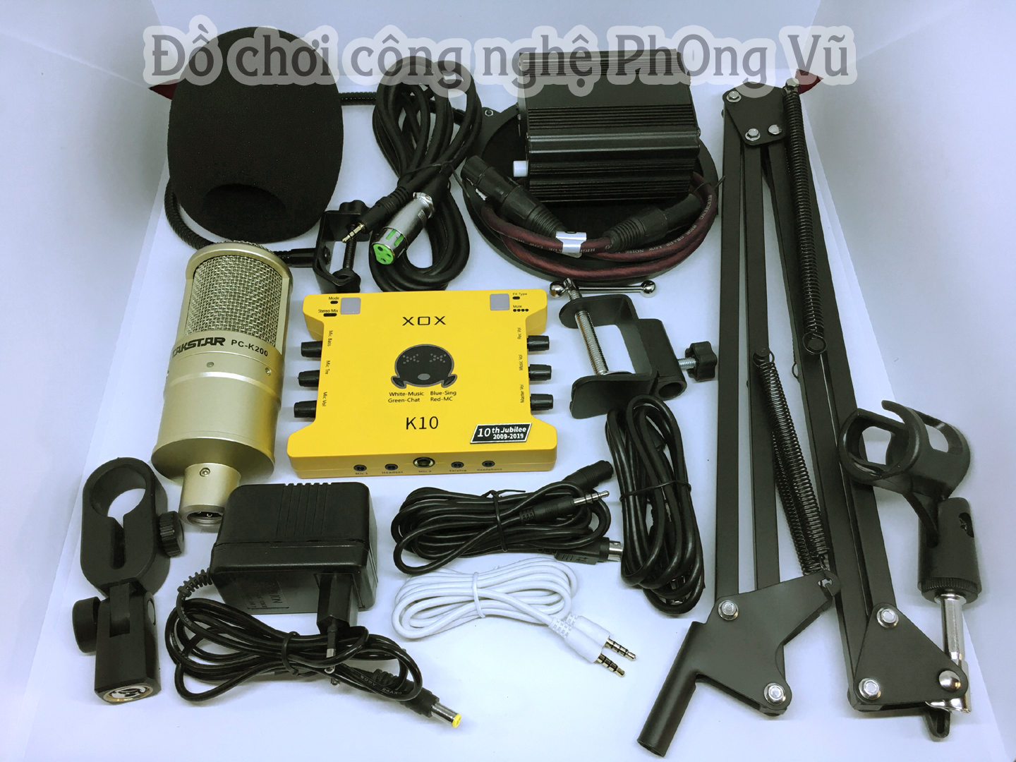 Mic livestream trọn bộ combo XOX K10 2020 (Bản kỷ niệm 10 năm) kết hợp mic takstar Pc K200 đẹp và chất lượng của XOX và Takstar