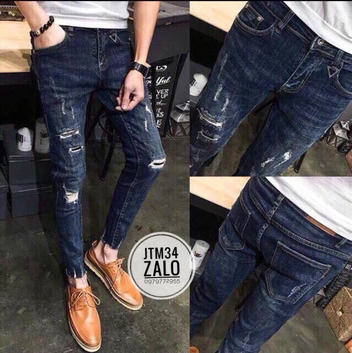 [HCM]Quần Jean Nam Xanh Đậm Vải Dày