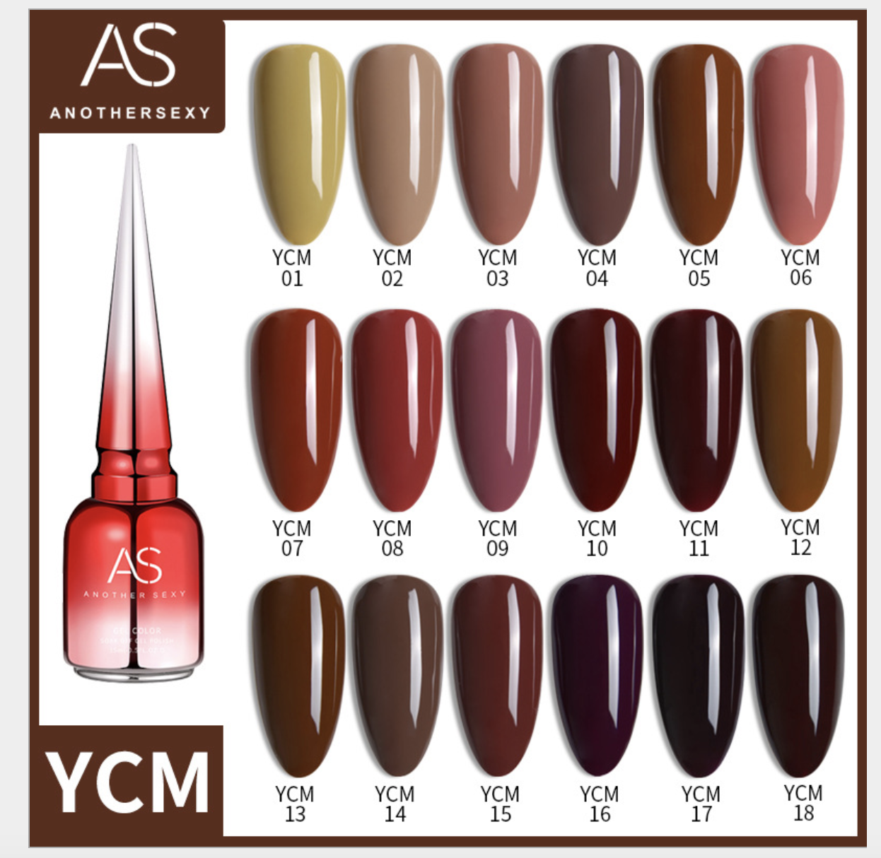 Sơn gel as chai đỏ mã ycm 15ml