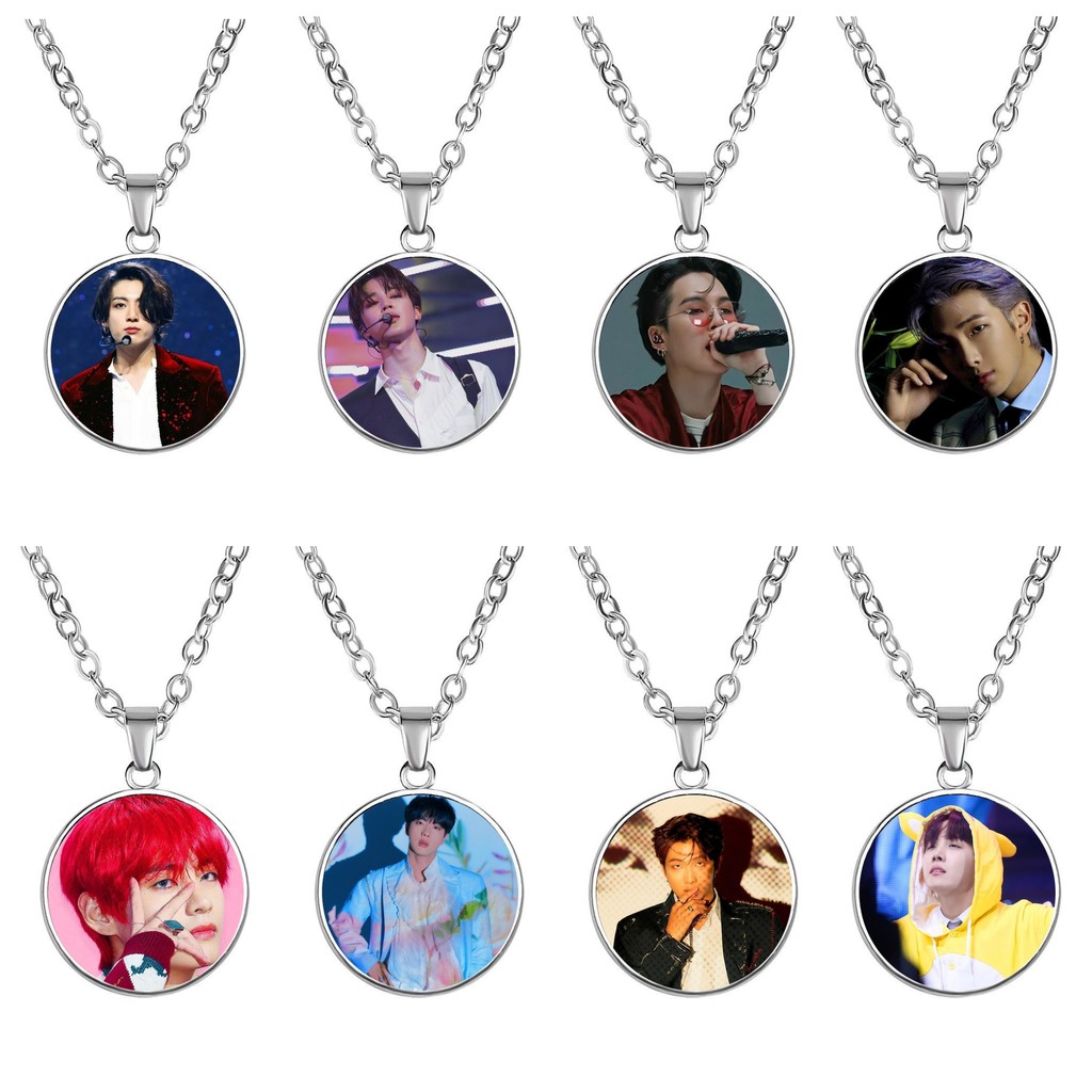 Vòng cổ in hình Bangtan Boys RM JIN SUGA JUNGKOOK J-HOPE JIMIN V xinh xắn quà tặng độc đáo idol thần tượng kpop