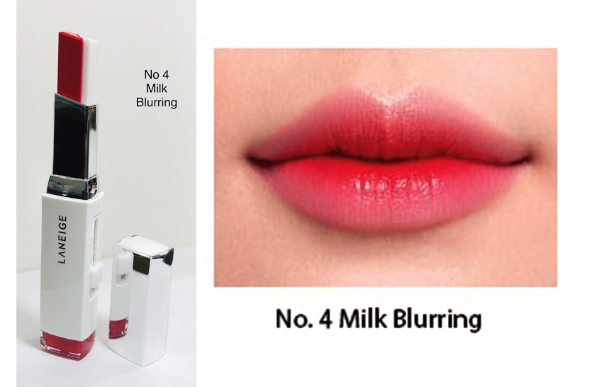 Two Tone Lipstick LANEIGE - son hai màu, No. 4 Milk Blurring, net wt 0.07oz /2g