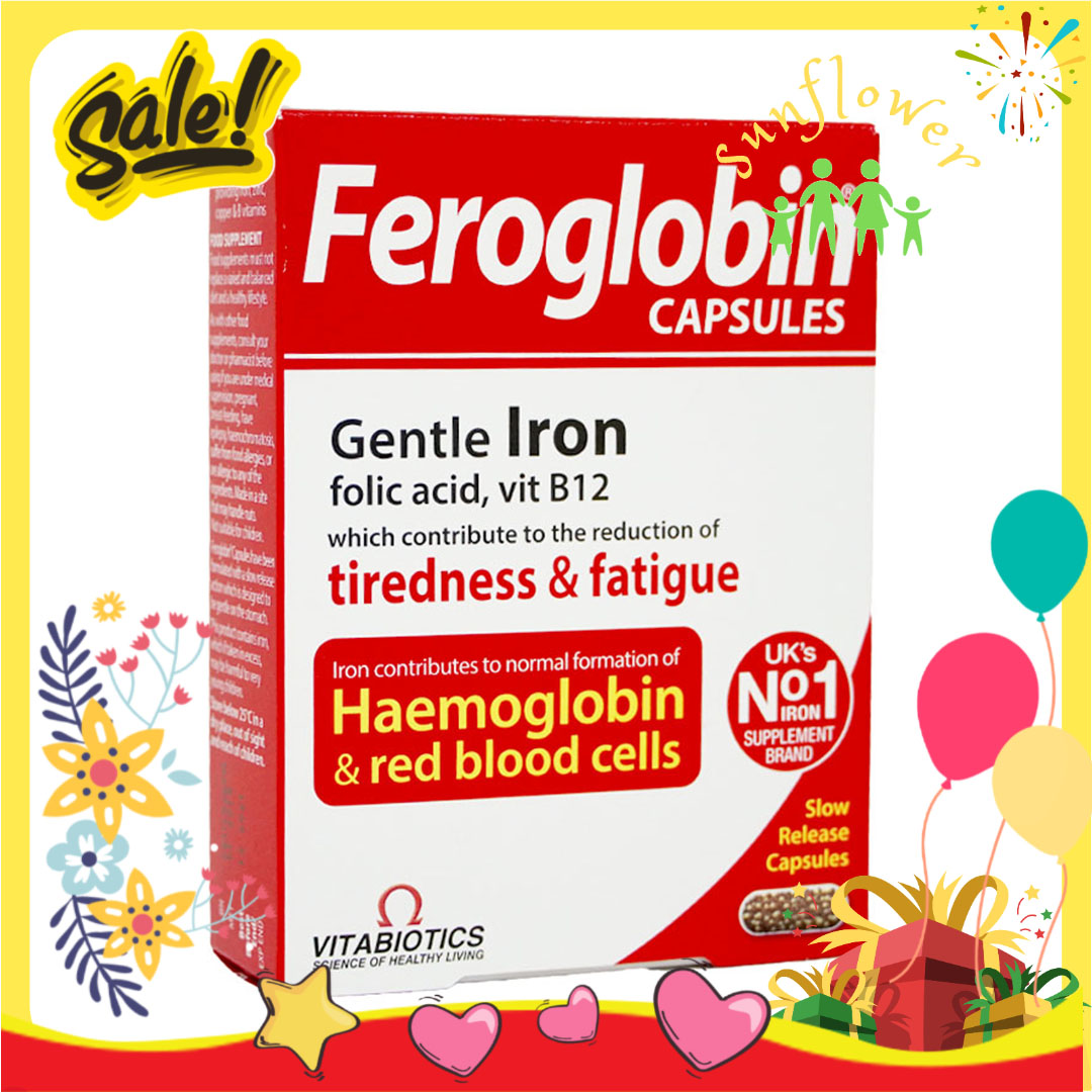 Bổ sung sắt dạng Vitabiotics Feroglobin Capsules 30 viên của Anh