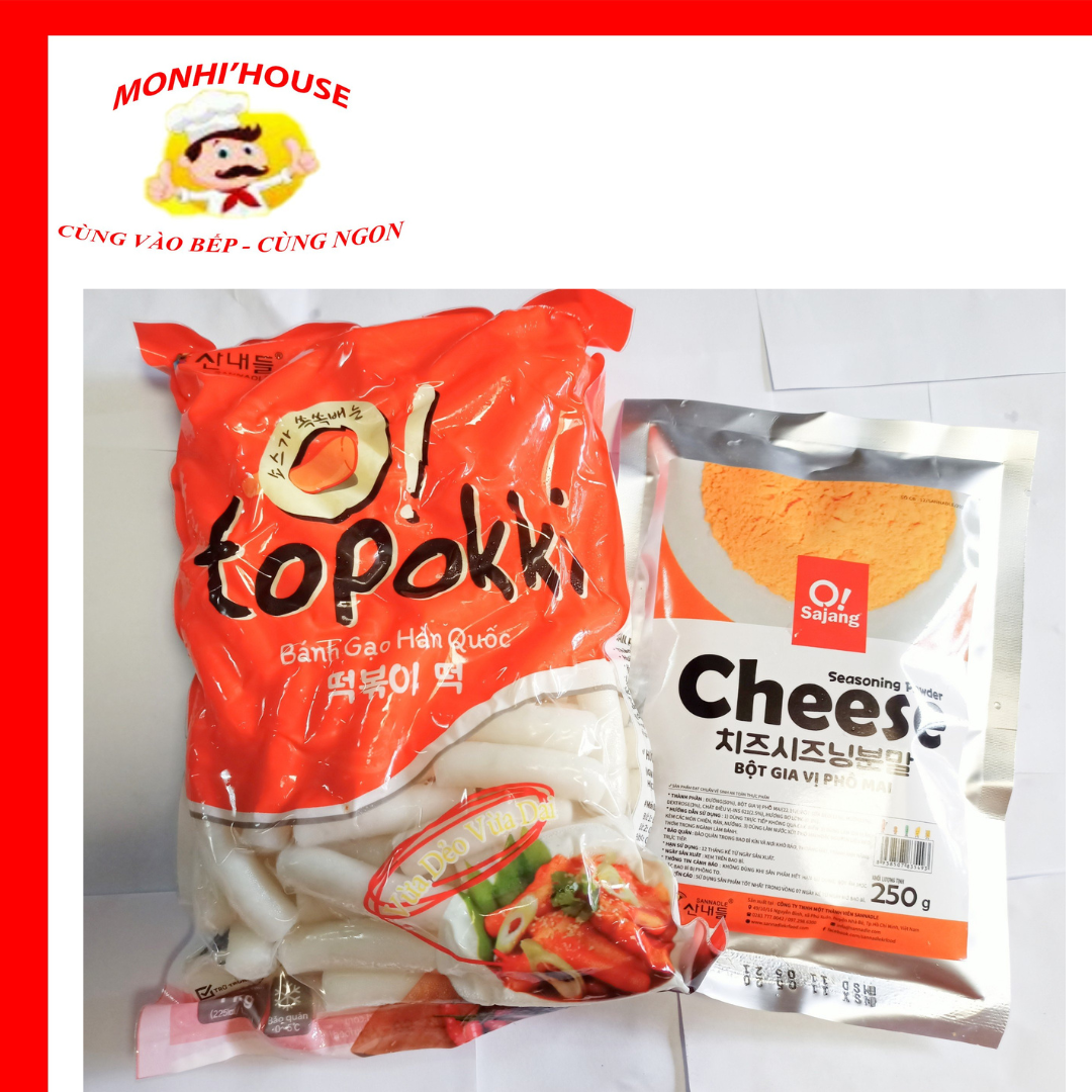 SET 1kg bánh gạo Topokki kèm gói 250g bột phô mai Cheese_Doanvatgiasi