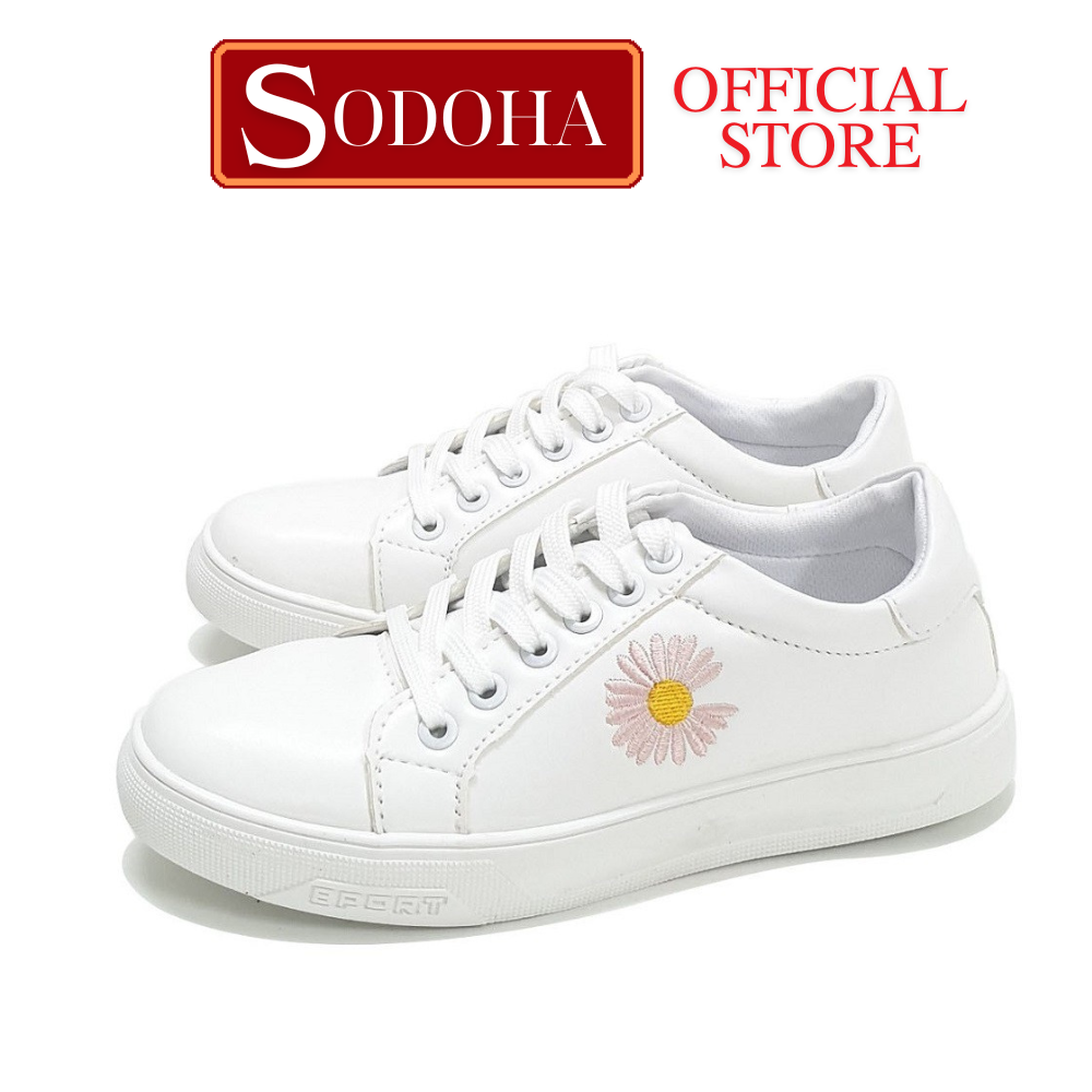 Giày nữ - giày sneaker nữ - giày nữ thời trang SODOHA họa tiết hoa cúc -A12