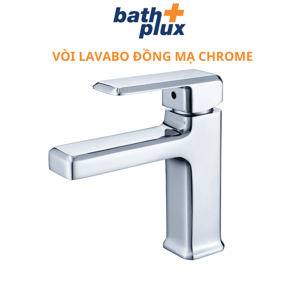 Vòi rửa mặt lavabo nóng lạnh đồng mạ crom bóng tặng kèm dây cấp nước nóng lạnh Bathplux V5118