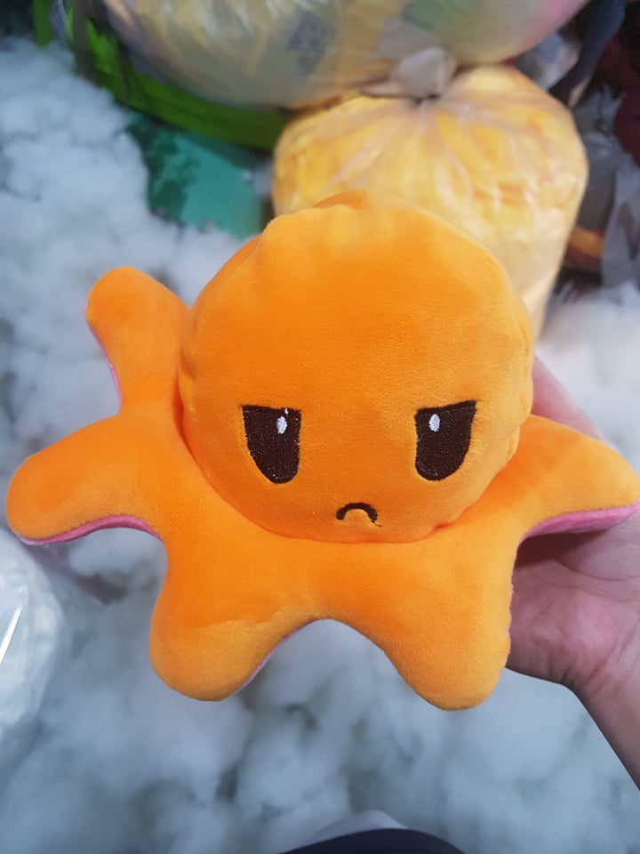 [HCM][Ảnh tự chụp] GẤU BÔNG BẠCH TUỘC CẢM XÚC 2 mặt giận giữ và vui vẻ - Gấu bông bạch tuộc vải mịn cao cấp - bông trắng chất lượng VNXK