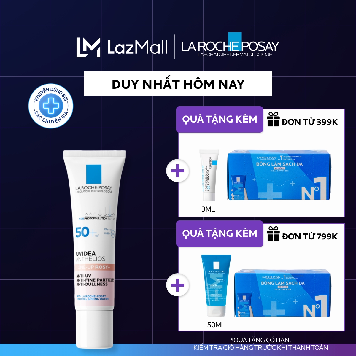 Kem chống nắng nâng tone sáng hồng rạng rỡ cho da khô, xỉn màu Anthelios UVIDEA Rosy+ SPF50+, PA++++