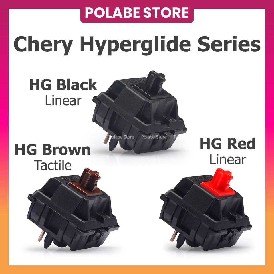 Cherry HyperGlide Black Brown Red Linear Switch MX HG Black tactile switch Công Tắc Bàn Phím Cơ - Polabe Store