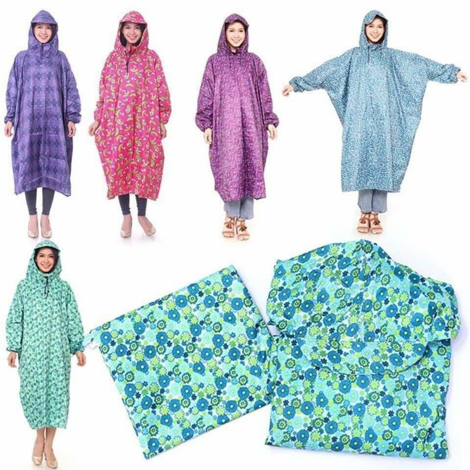 Áo mưa bít người vải dù cho người lớn 40-80kg mặc vừa