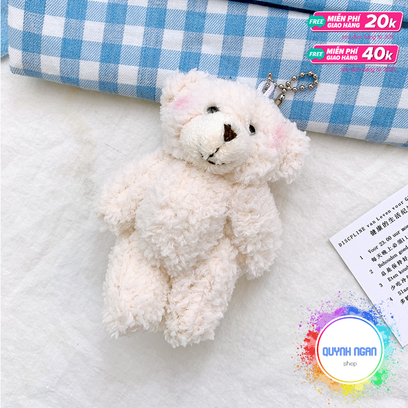 Móc khóa gấu bông treo balo túi xách móc khóa chất vải bông mềm có nhiều mẫu