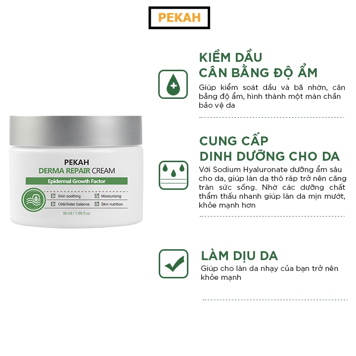 Kem dưỡng ẩm , phục hồi và tái tạo da chuyên sâu Pekah Derma Repair Cream 50ml dưỡng ẩm chuyên sâu , chống lão hóa da.