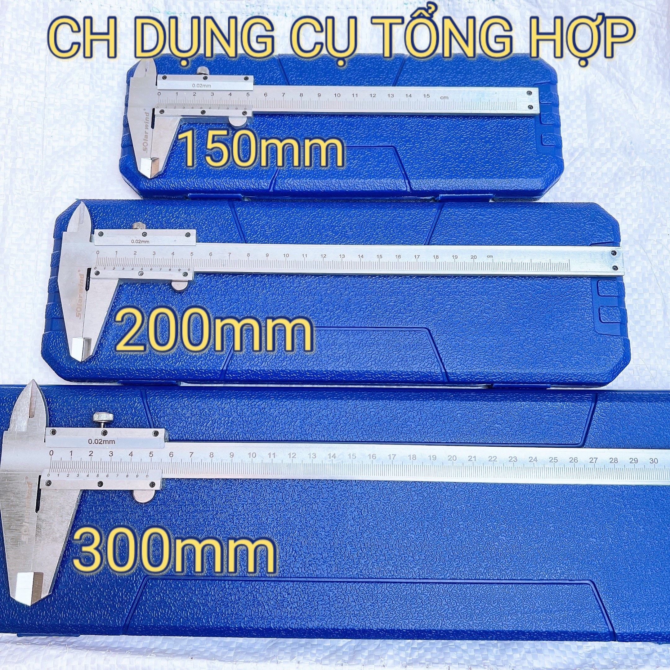 Thước cặp cơ 0.02mm 150mm/200mm/300mm đài loan solarwind