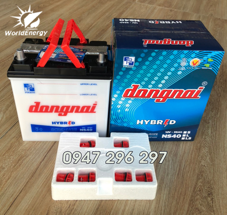 ẮC QUY ĐỒNG NAI NƯỚC 12V-35Ah NS40  bình mới không kèm axit