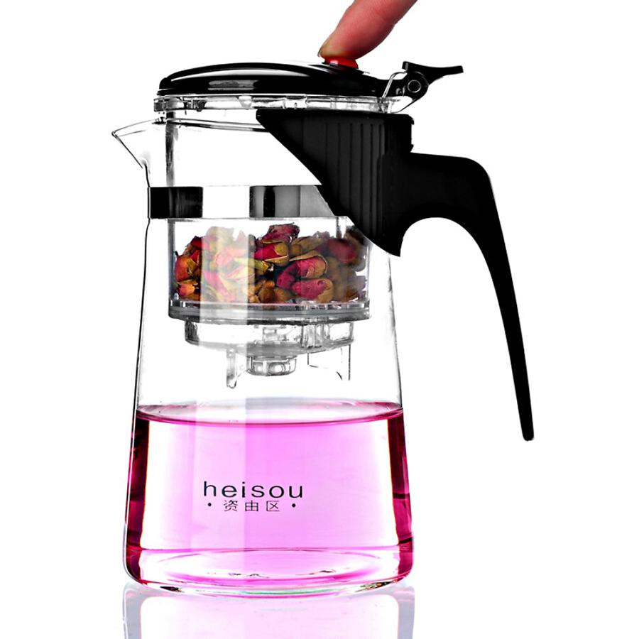  Ấm pha trà Bình pha trà có lọc bằng thủy tinh cao cấp chịu nhiệt Heisou - Dung tích 750ml 