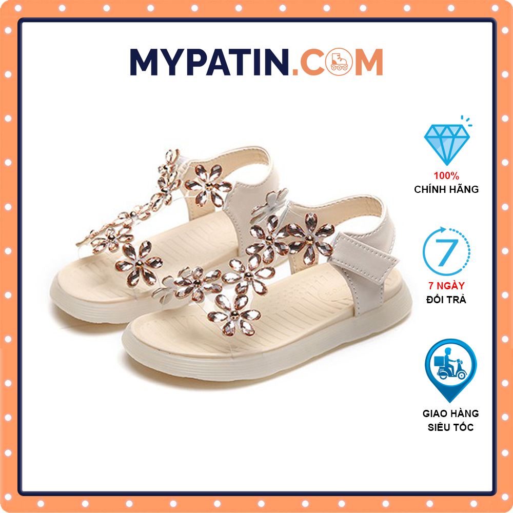 Dép quai hậu sandal bé gái Đính đá lấp lánh dép trẻ em nữ tính thời trang dễ thương size 27-37