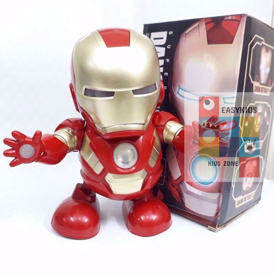 Đồ chơi robot Iron Man dance hero nhảy múa vui nhộn có nhạc và đèn cho bé