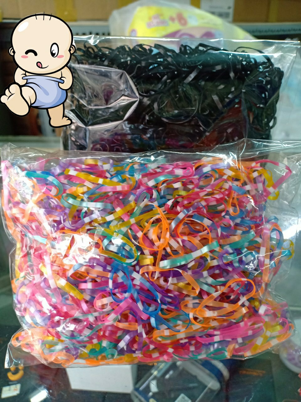100g thun cột tóc đen và nhiều màu siêu dai