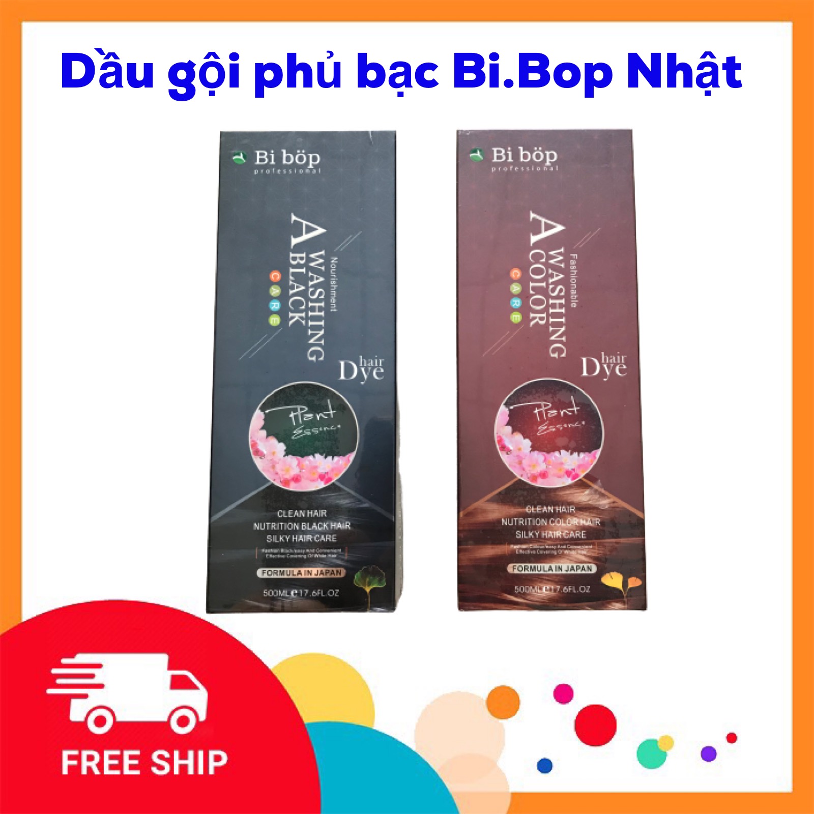 Dầu gội phủ bạc bi.bop đen tóc, nâu tóc hàng nhật gội là đen, nâu - 500ml -oanh vũ