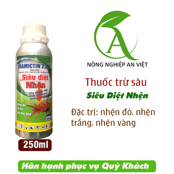 Thuốc trừ nhện đỏ siêu diệt nhện trên cây trồng 250ml - thuốc diệt nhện đỏ, nhện trắng, bọ trĩ, sâu đục quả