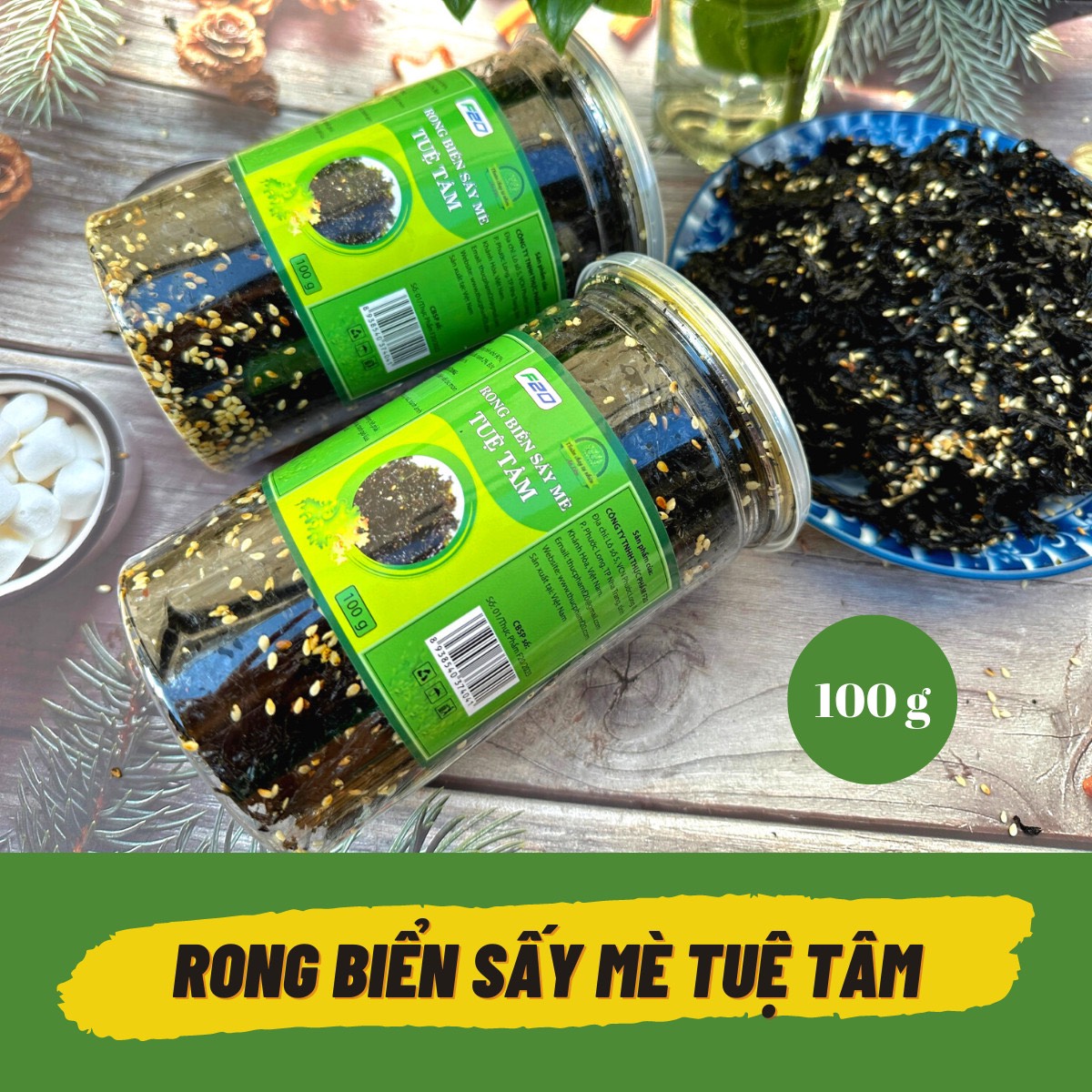Rong Biển Sấy Mè Tuệ Tâm {2 hũ LỚN} Thuần Chay - Rong Biển Ăn Liền