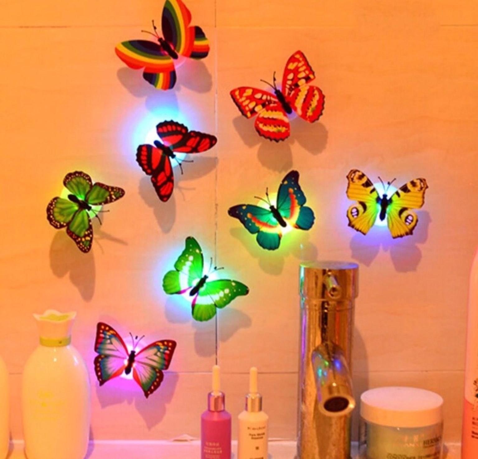 ĐÈN LED TRANG TRÍ, ĐÈN DÁN TƯỜNG PHÁT SÁNG HÌNH BƯỚM, ĐÈN NGỦ