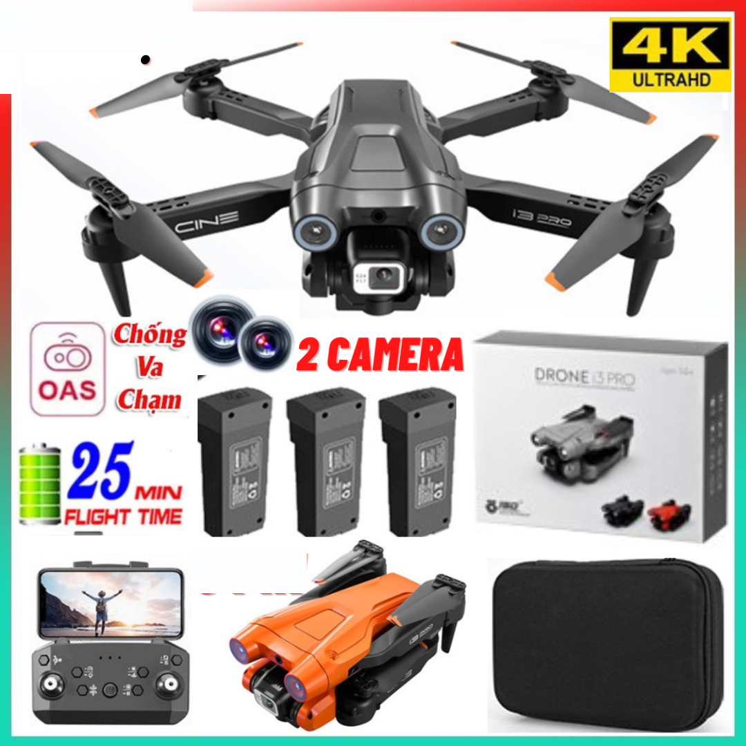 Flycam I3 Pro 2 PIN, 4K, Flycam mini giá rẻ, Flycam mini, Flycam mavic mini