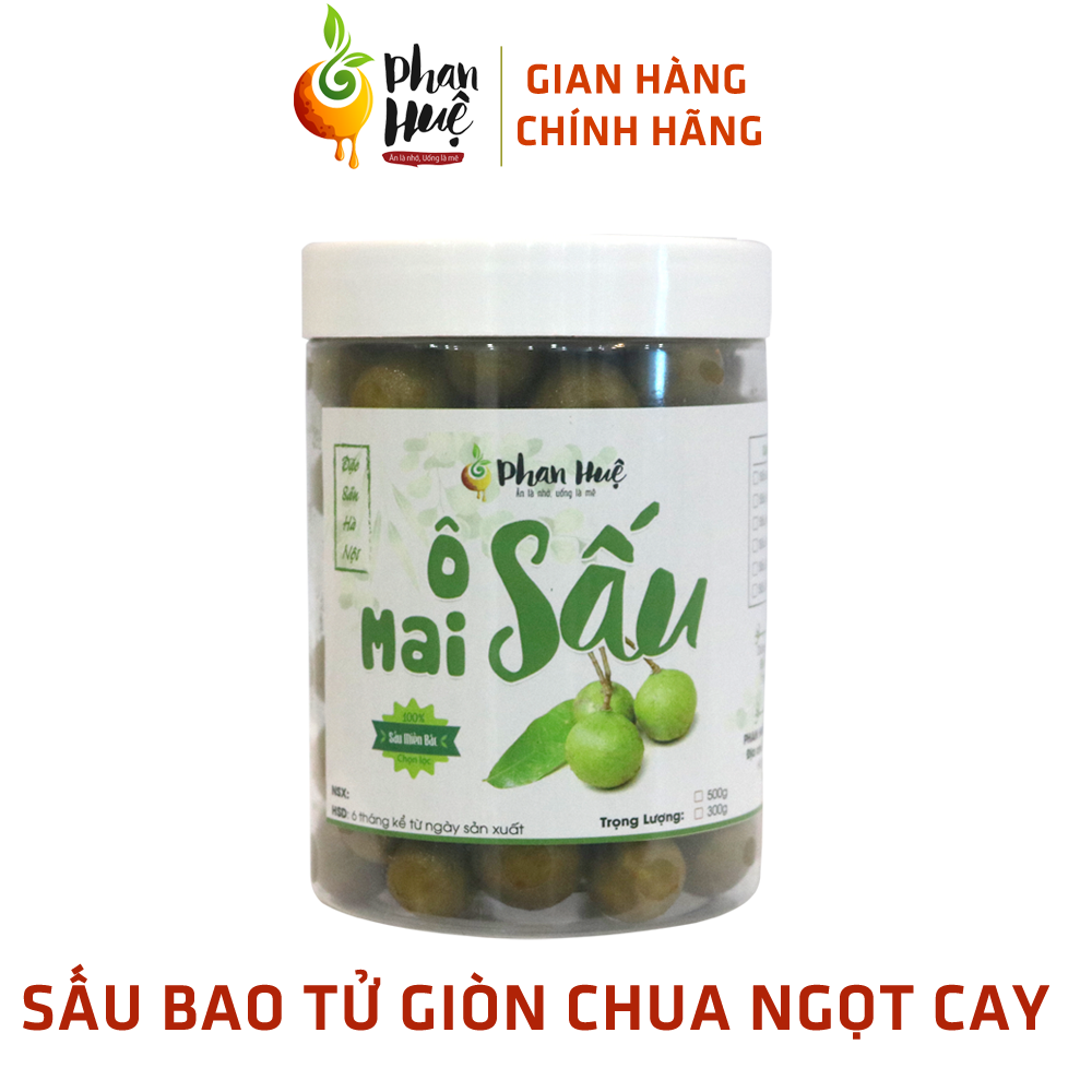 Ô mai xí muội sấu bao tử giòn chua cay Phan Huệ Đặc Biệt (500gr). Sấu Bao Tử Chọn Lọc. Ăn Là Nhớ. Đặc Sản Hà Nội. Sấu bao tử Hà Nội chính gốc.