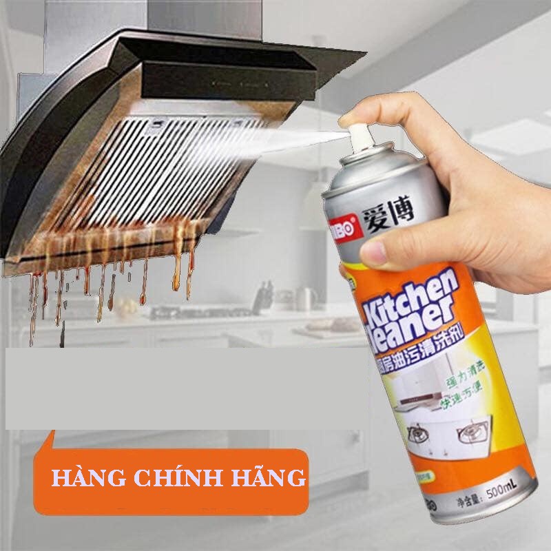 Chai xịt tẩy rửa bếp Kitchen Cleaner 500ml bọt tuyết đa năng tẩy máy hút mùi, bếp, đồ inox, toilet, sàn gạch, gỗ