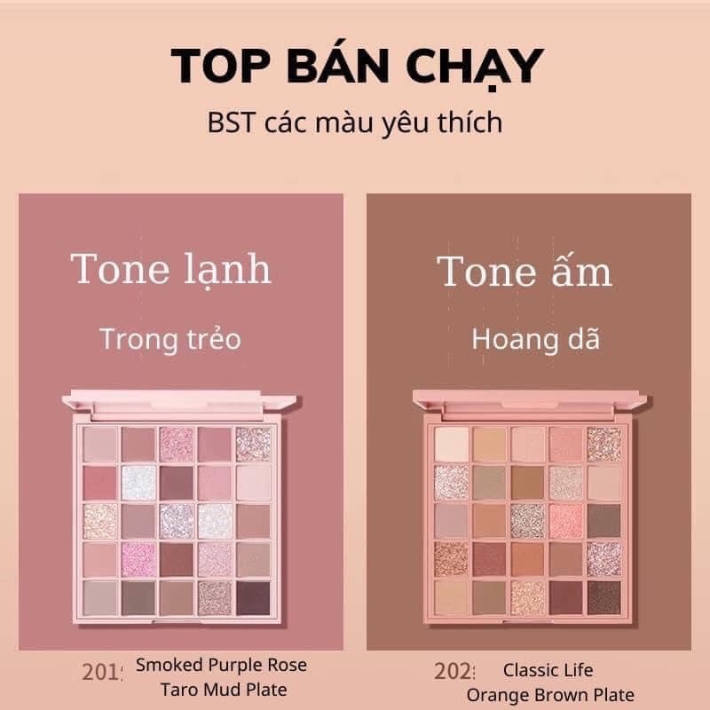 Bảng phấn mắt có nhũ 25 ô lì lâu trôi Back To Reality GT282 nội địa trung chính hãng Gogo tales