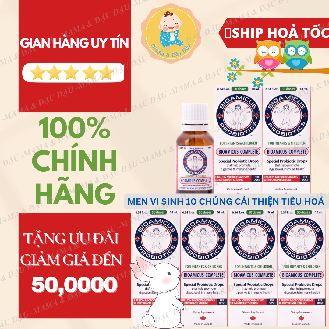 [CHÍNH HÃNG][CANADA] MEN VI SINH 10 CHỦNG BIOAMICUS CẢI THIỆN T.IÊ.U-HOÁ CHO BÉ - HÀNG BAY DATE 2024