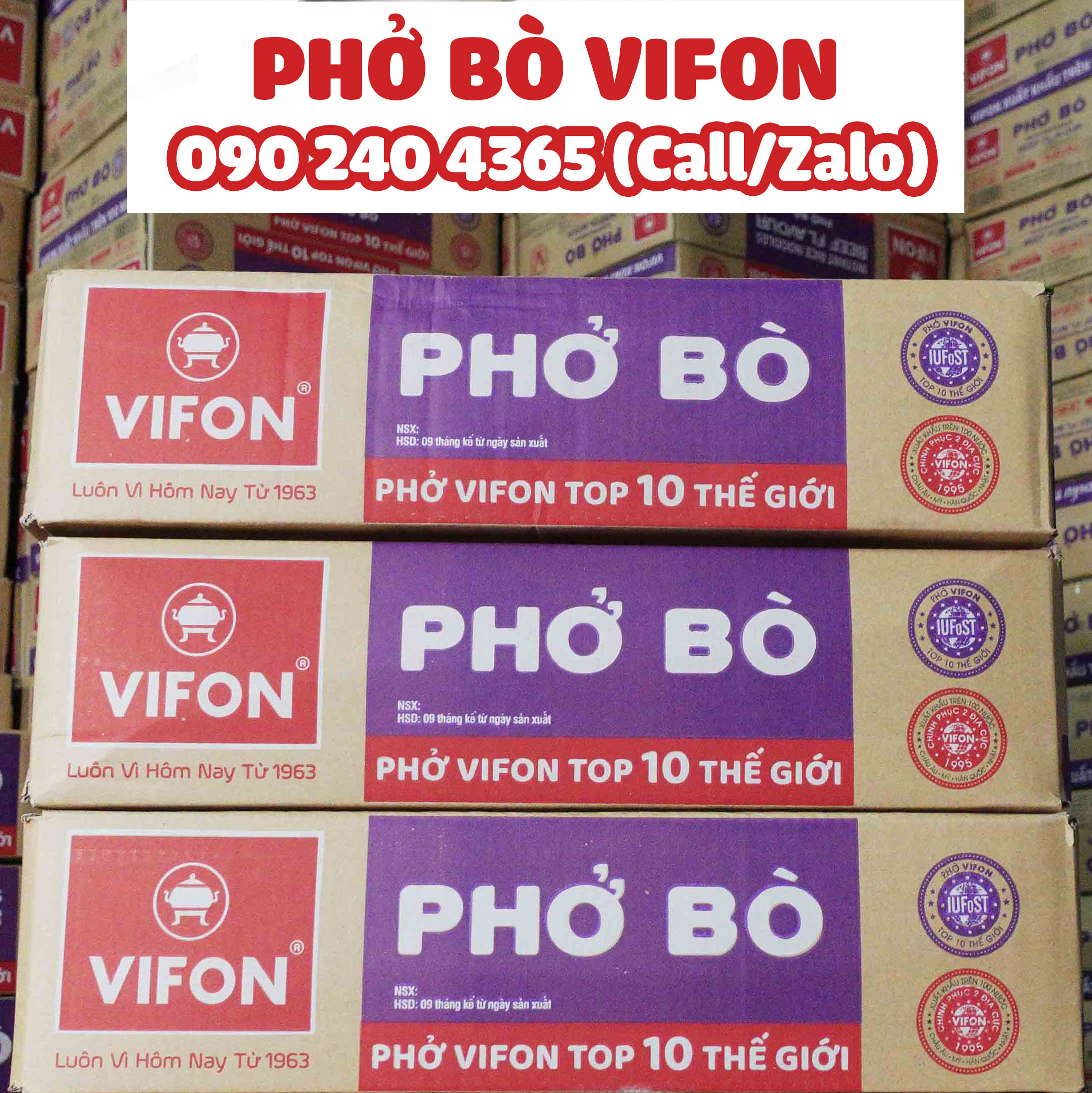 THÙNG PHỞ BÒ VIFON - 30 GÓI