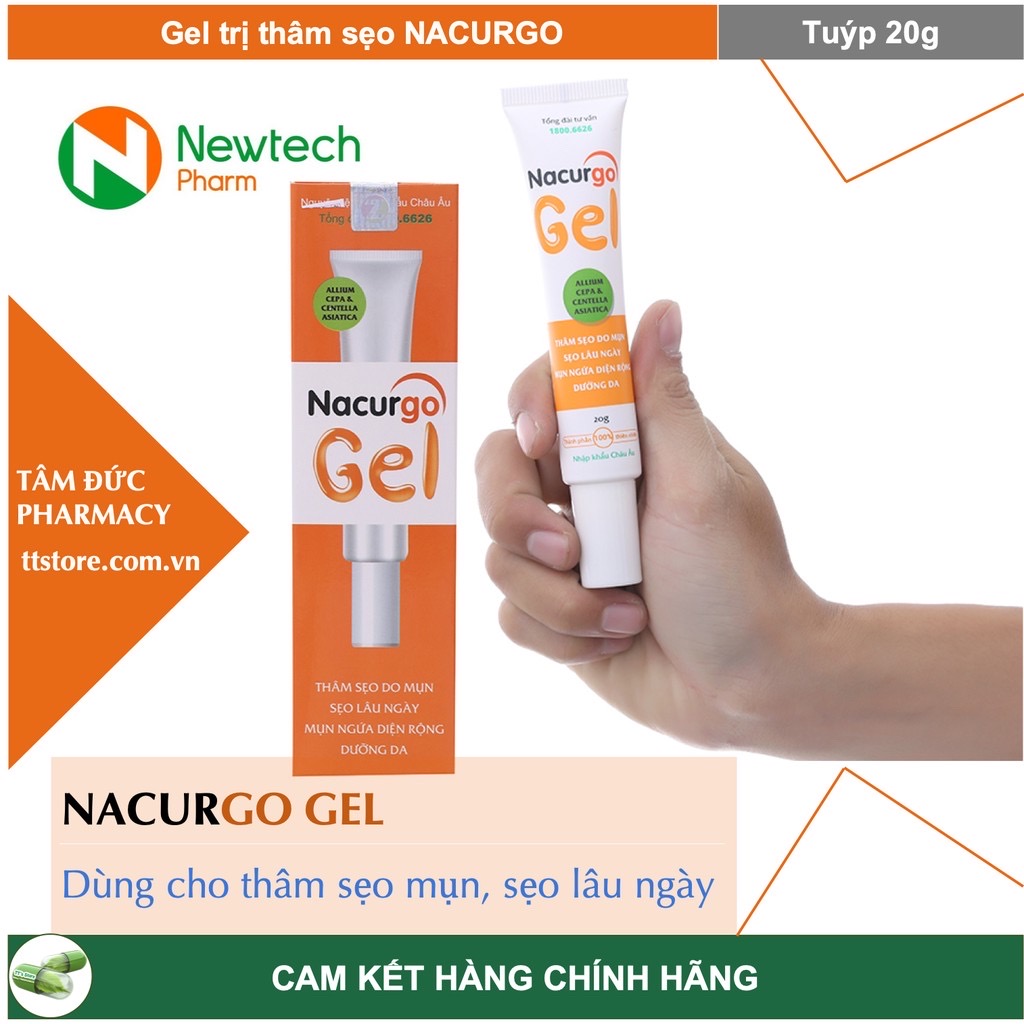 Nacurgo gel - gel dùng cho thâm sẹo thâm mụn nacurgo 20g