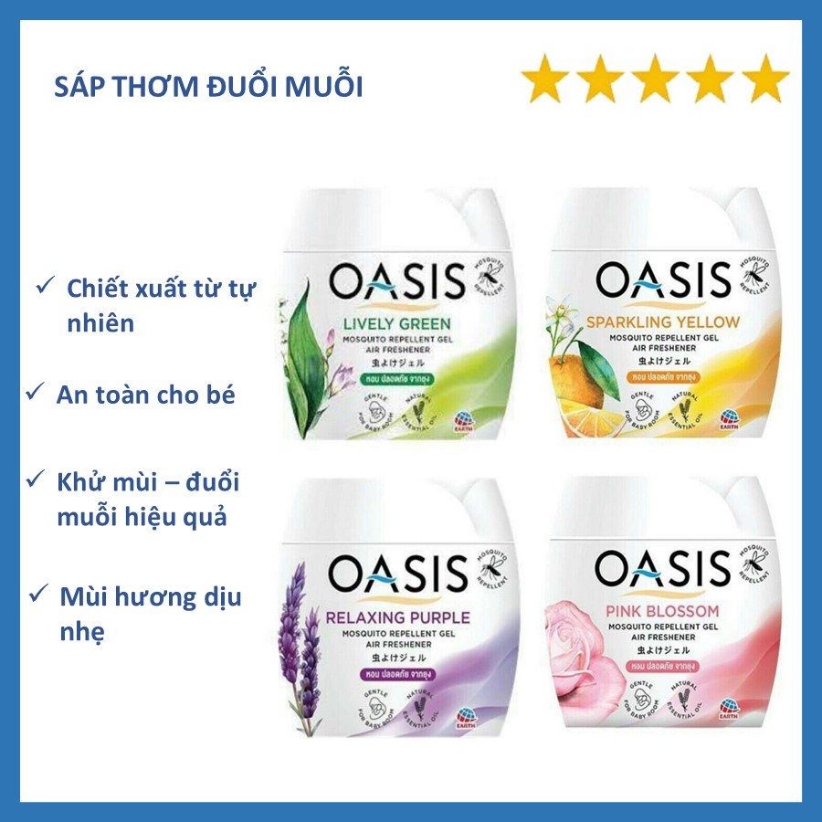 Sáp thơm phòng đuổi muỗi OASIS 180g - Sáp thơm phòng đuổi muỗi an toàn cho bé