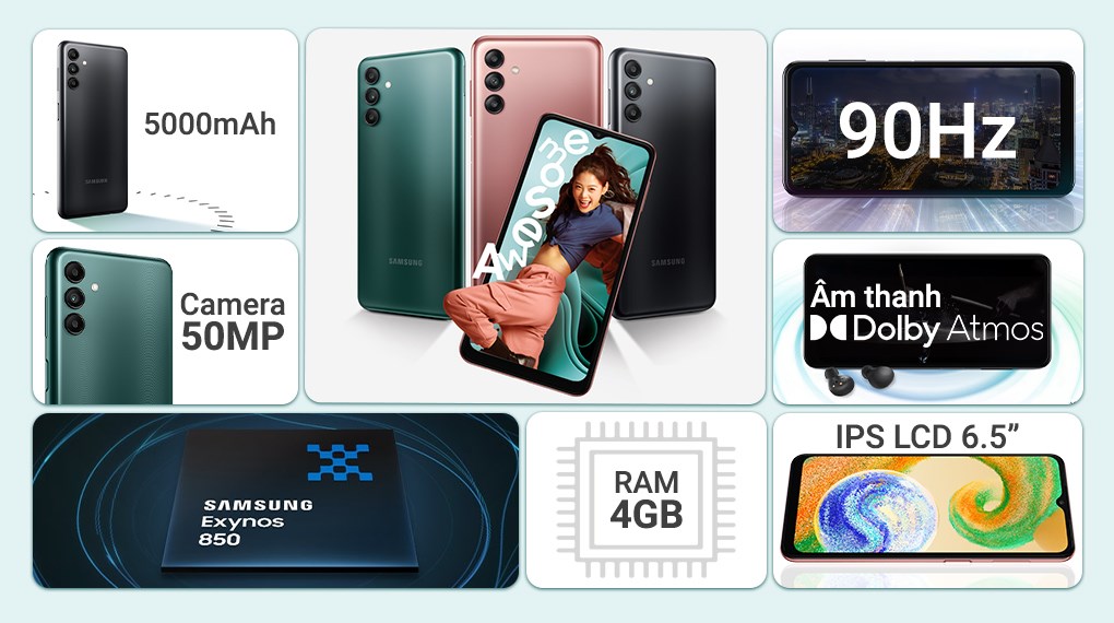 Điện thoại Samsung Galaxy A04s Ram4G/64G chính hãng bảo hành 12 Tháng