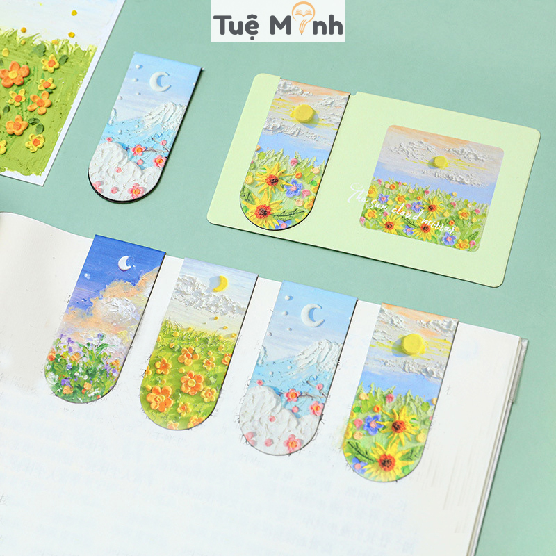 Đánh dấu sách nam châm bookmark NO21 hình tranh sơn dầu nghệ thuật VPP Tuệ Minh -đánh dấu vở sách
