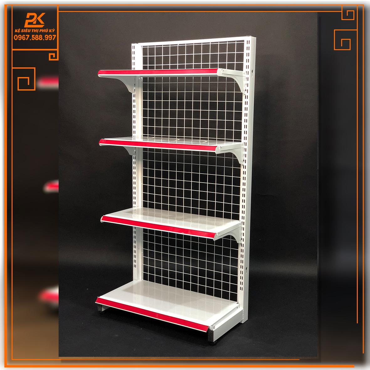Kệ siêu thị áp tường - dài 70 x rộng 35 x cao 150 x 4 tầng