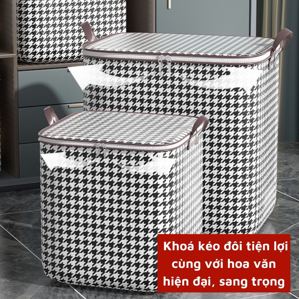 Túi đựng chăn quần áo to 100l 180l kẻ đen trắng sz to