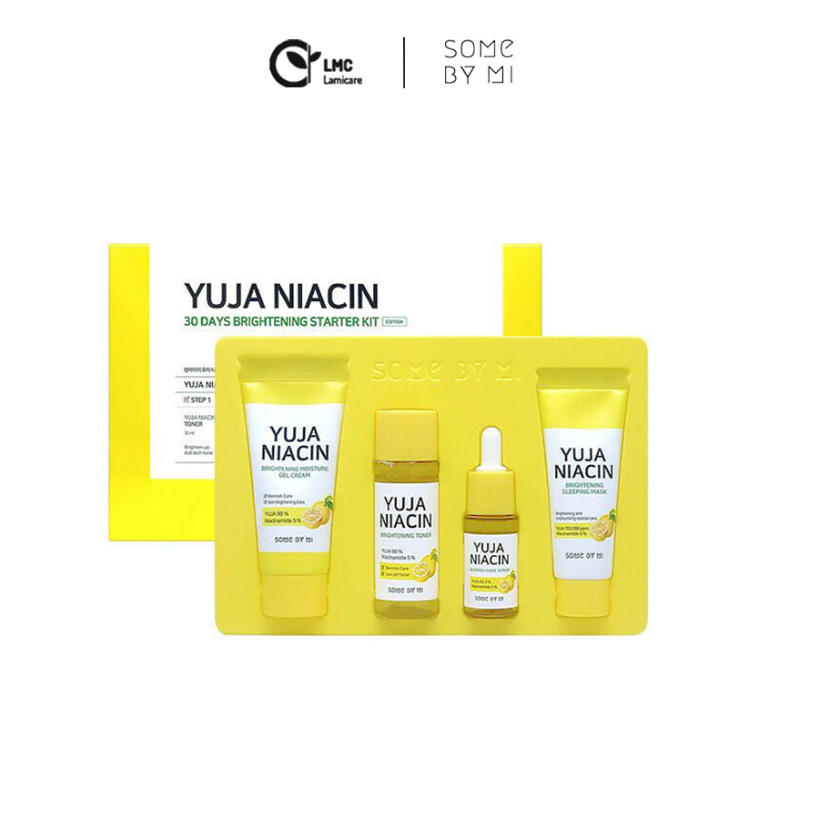 Bộ kit 4 sản phẩm dưỡng trắng da some by mi yuja niacin 30 days brightening stater kit-edition