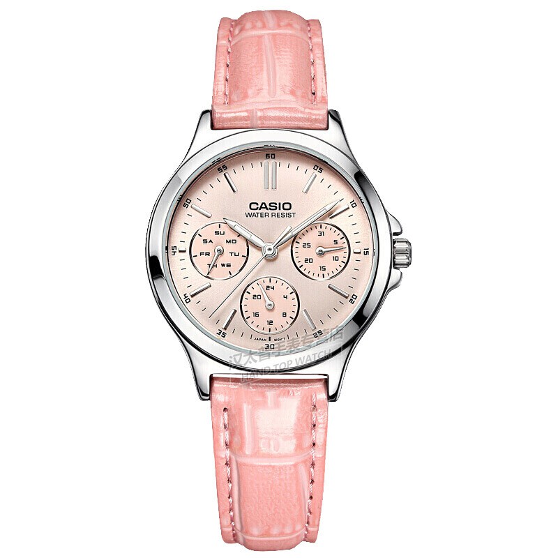 Đồng hồ nữ dây da casio ltp-v300l-4audf