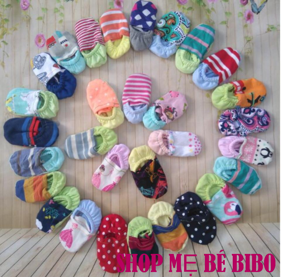 Combo 10 Đôi Giày cho bé sơ sinh tập đi từ 0 đến 12 tháng, Giày vải mềm mang ấm chân