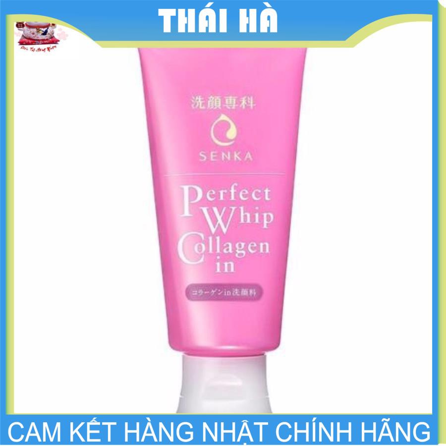 Sữa Rửa Mặt Shiseido Senka Perfect Whip Collagen in 120g Màu Hồng