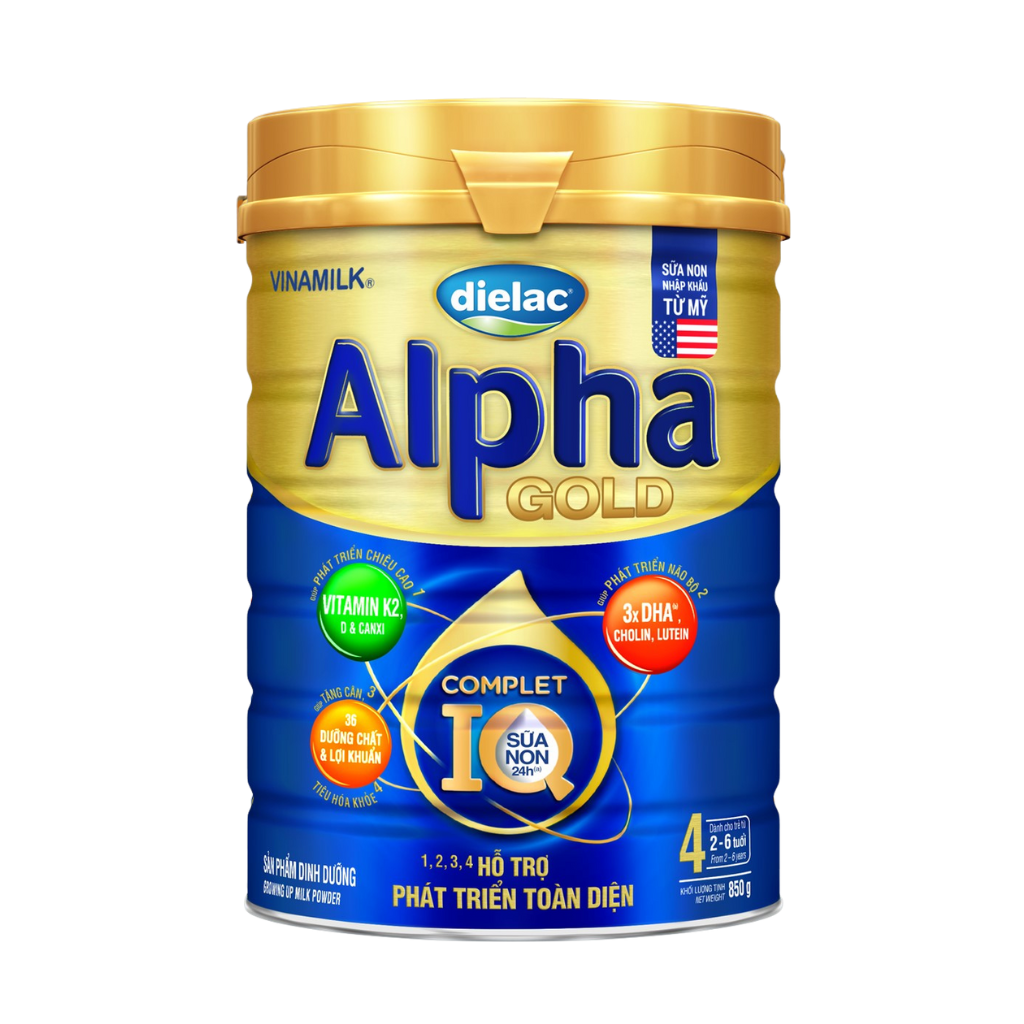 Date T11 24Sữa bột Dielac Alpha Gold 4 - lon 850g cho trẻ từ 2- 6 tuổi
