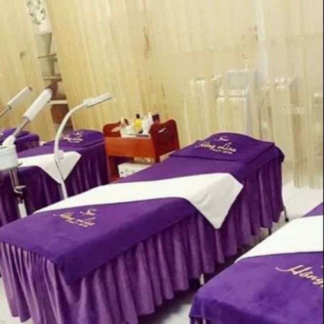 Combo 1 bộ khăn spa massage cao cấp màu tím sang trọng sẽ gồm khăn trải