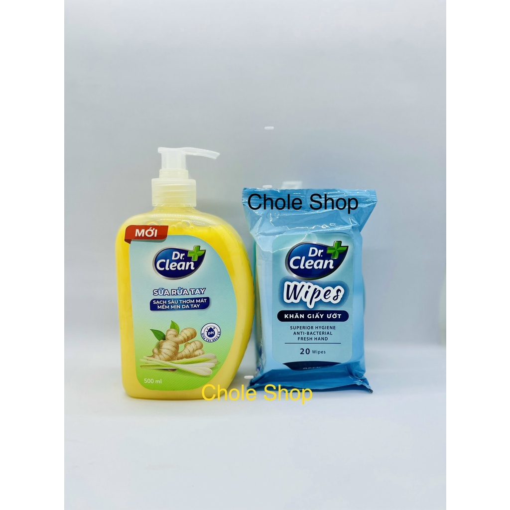Mua 1 tặng 1 - Nước rửa tay Dr.Clean 500ml tặng kèm chai nước rửa tay 160ml hương táo/dâu